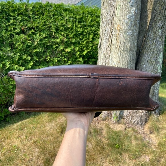 VINTAGE COACH BAG SLIM SATCHEL NYC MAHOGANY - Picture 5 of 16